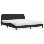 vidaXL Lit avec matelas noir 180x200 cm velours, Verzenden, Neuf