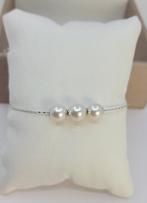 Armband - 18 karaat Witgoud - 7,5x8 mm Akoya parels, Handtassen en Accessoires, Armbanden, Nieuw
