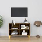 vidaXL Tv-meubel met houten poten 69,5x30x50 cm gerookt, Huis en Inrichting, Kasten |Televisiemeubels, Verzenden, Nieuw