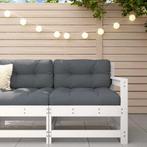 vidaXL Tuinstoel met kussens massief grenenhout wit, Tuin en Terras, Tuinsets en Loungesets, Verzenden, Nieuw