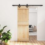 vidaXL Schuifdeur met beslag 70x210 cm massief grenenhout, Doe-het-zelf en Bouw, Deuren en Vliegenramen, Verzenden, Nieuw