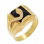 Ring - 18 karaat Geel goud Onyx
