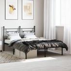vidaXL Bedframe met hoofdbord metaal zwart 140x200 cm, Huis en Inrichting, Slaapkamer | Bedden, Verzenden, Nieuw