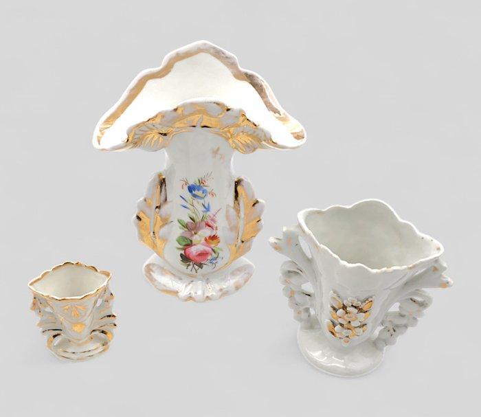 Themacollectie - 3x Antieke vazen met waaierprofiel N. 60,, Antiek en Kunst, Antiek | Glaswerk en Kristal