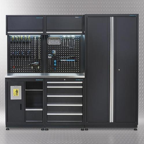 Datona Werkplaatsinrichting PREMIUM met RVS werkblad 225 cm, Doe-het-zelf en Bouw, Werkbanken, Ophalen of Verzenden