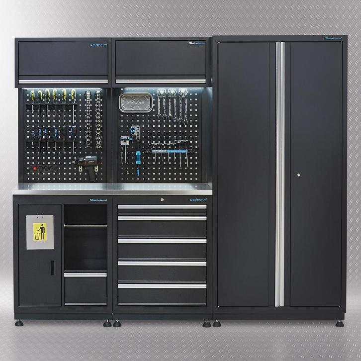 Datona Werkplaatsinrichting PREMIUM met RVS werkblad 225 cm, Doe-het-zelf en Bouw, Werkbanken, Ophalen of Verzenden