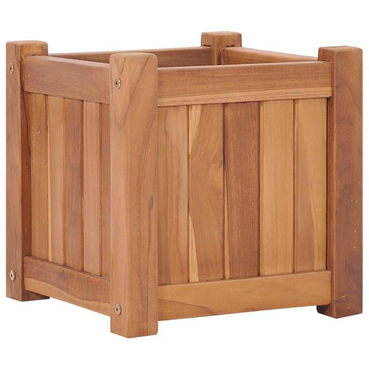 vidaXL Plantenbak verhoogd 30x30x30 cm massief teakhout, Tuin en Terras, Bloempotten, Nieuw, Verzenden