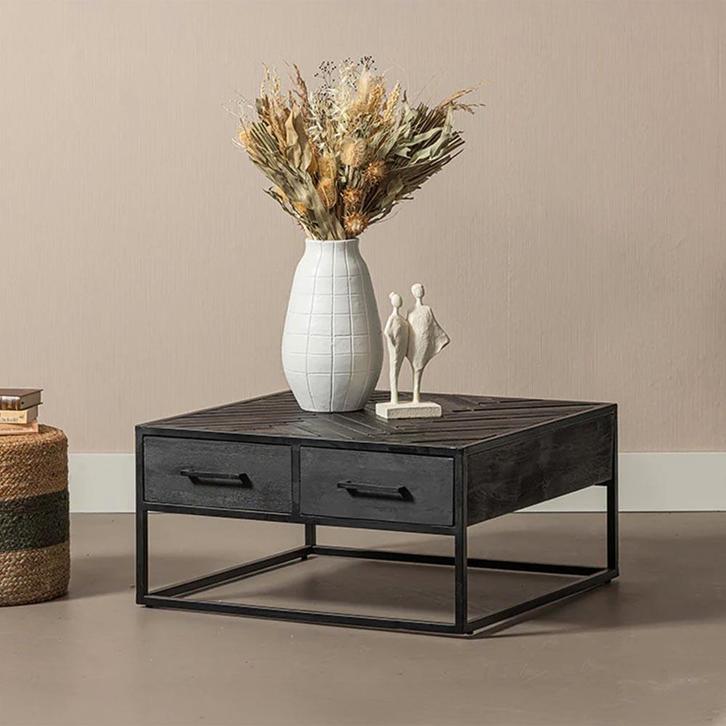 Salontafel Mangohout Fianna 80x80 cm, Huis en Inrichting, Tafels | Salontafels, 50 tot 100 cm, 50 tot 100 cm, Overige vormen, Nieuw