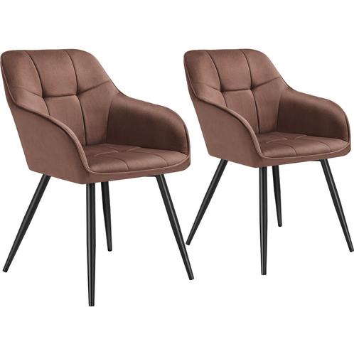 tectake Eetkamerstoel Marilyn, fluweeloptiek, gestikt patroo, Huis en Inrichting, Stoelen, Verzenden