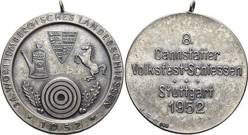 Bad-cannstatt, Ar-medaille 1952 Wuerttemberg-stuttgart, S..., Postzegels en Munten, Penningen en Medailles, Verzenden