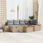 vidaXL Tuinbank Set met kussen met opslag 7 pcs Beige Poly, Tuin en Terras, Verzenden, Nieuw
