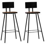 vidaXL Tabourets de bar lot de 2 bois massif de, Verzenden