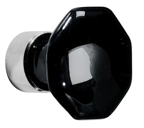 Meubelknop Octo porselein 34mm zwart/glans nikkel, Huis en Inrichting, Woonaccessoires | Overige, Nieuw