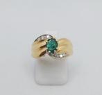 Ring - 18 karaat Geel goud - 0.49ct. tw. Smaragd - Diamant, Nieuw