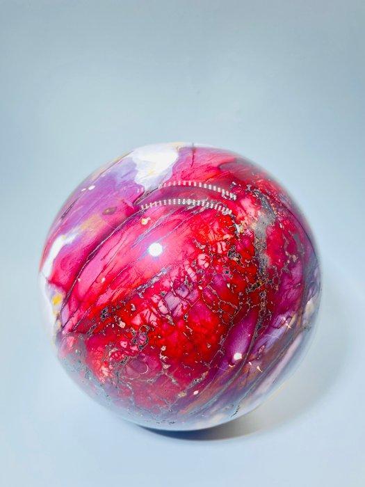 Adembenemende Mookaite Jasper Bol - Ø 180mm | Levendig rood, Verzamelen, Mineralen en Fossielen