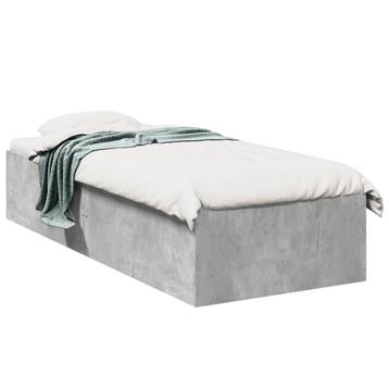 vidaXL Bedframe bewerkt hout betongrijs 90x200 cm, Huis en Inrichting, Verzenden, Nieuw