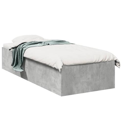 vidaXL Bedframe bewerkt hout betongrijs 90x200 cm, Huis en Inrichting, Slaapkamer | Bedden, Nieuw, Verzenden
