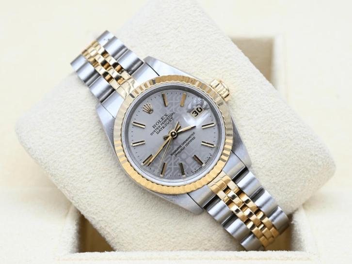 Rolex Lady-Datejust Ref. 69173 Year 1995 (Box & Papers), Handtassen en Accessoires, Horloges | Dames, Goud, Zo goed als nieuw