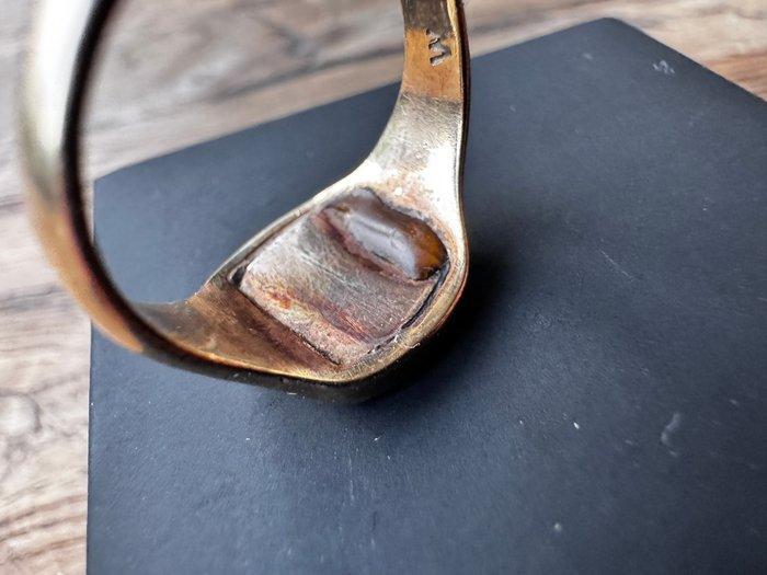 Ring - 9 kt. Geel goud, 1880(c) .375 massief gouden Master, Handtassen en Accessoires, Ringen