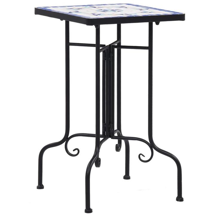 vidaXL Bijzettafel mozaïek keramiek blauw en wit, Tuin en Terras, Bloembakken en Plantenbakken, Nieuw, Verzenden