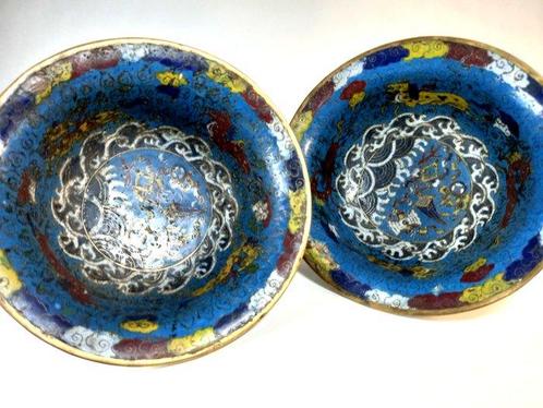 Set kommen (2) - Verguld brons - Cloisonné 2 kommen, Antiek en Kunst, Antiek | Overige Antiek