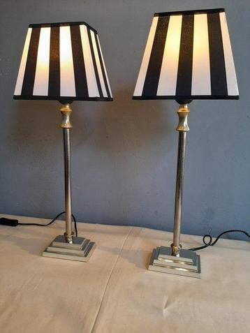 Lampe de table (2) - Métal - Deux lampes de chevet - Chapeau