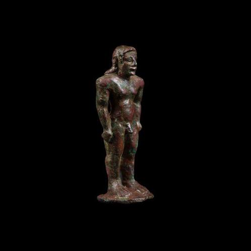 Etruscan Bronze Sculpture de Kuros. VIe siècle av. J.-C. 7,4, Verzamelen, Mineralen en Fossielen