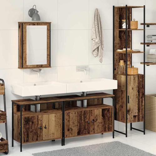 vidaXL Badkamermeubel Set met plank 4 pcs Oud hout 33 x 33 x, Huis en Inrichting, Badkamer | Badkamermeubels, Nieuw, Verzenden