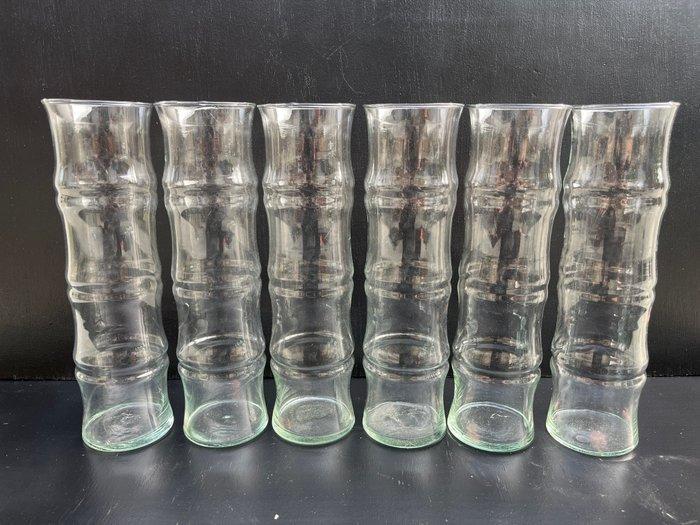 Vaas - Glas - Set van 11 glazen vazen met reliëfversiering, Antiek en Kunst, Kunst | Designobjecten