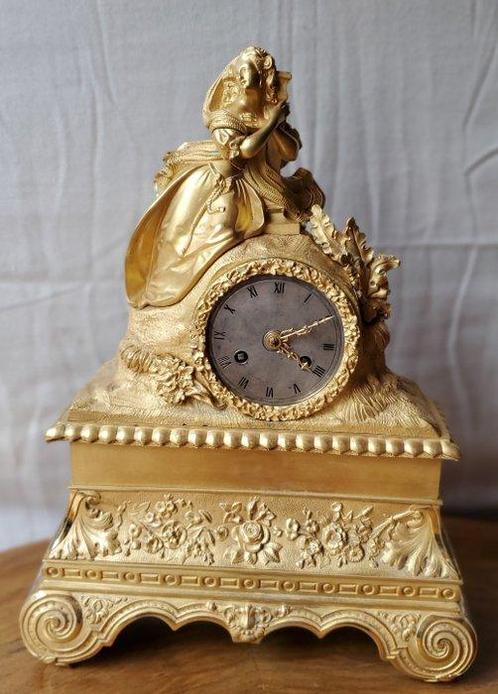 Pendule de cheminée - Restauration - Bronze doré - ca: 1830, Antiquités & Art, Antiquités | Horloges