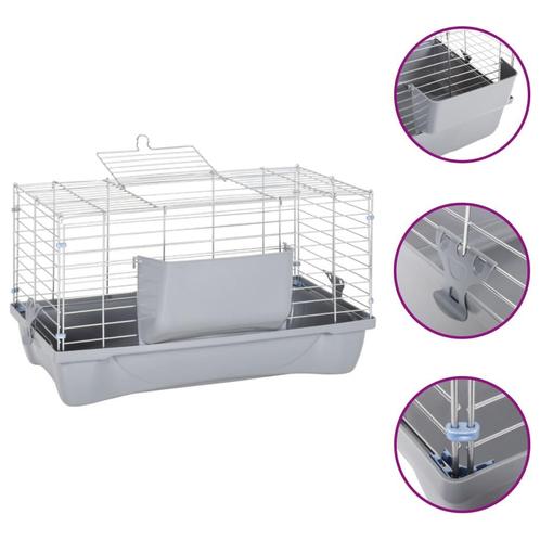 vidaXL Cage pour petits animaux gris 58x32x31 cm PP et, Dieren en Toebehoren, Knaagdieren en Konijnen | Hokken en Kooien, Verzenden