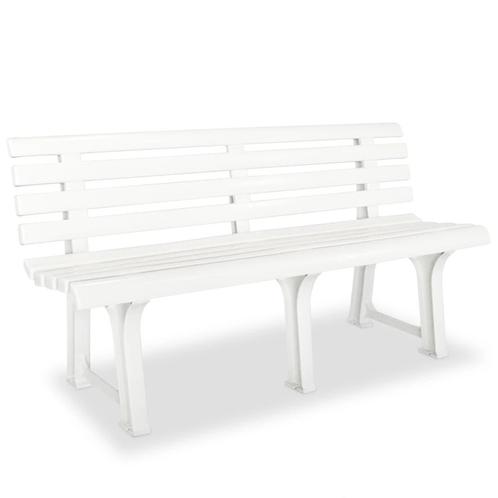 vidaXL Tuinbank 145,5 cm kunststof wit, Tuin en Terras, Tuinsets en Loungesets, Nieuw, Verzenden