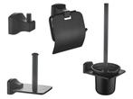 Veiling - Toilet accessoire set, mat zwart 4 delig, Nieuw