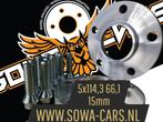Spacers 15mm 5x114,3 66,1 Renault Kadjar Spoorverbreders, Ophalen of Verzenden