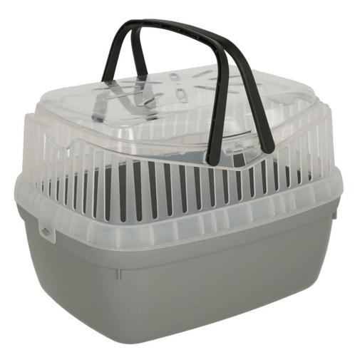 Box de transport portobello, 30x23x23 cm, gris/transparant -, Dieren en Toebehoren, Knaagdieren en Konijnen | Toebehoren