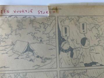 Hergé - Page aven texte manuscrit encre de Chine sur calque beschikbaar voor biedingen