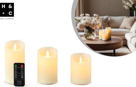 2dekans | H&C LED Kaarsen met Bewegende Vlam - 3 Stuks -, Huis en Inrichting, Woonaccessoires | Kandelaars en Kaarsen, Ophalen of Verzenden