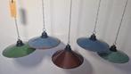 Plafondlamp - Emaille, Staal - Emaille lamp 5 stuks, Antiek en Kunst