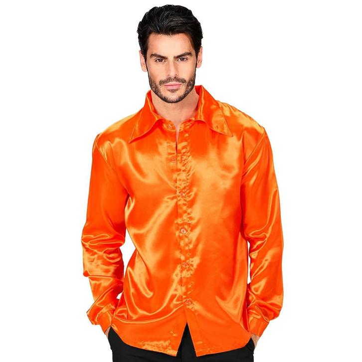 Disco Blouse Oranje Heren, Kleding | Heren, Carnavalskleding en Feestkleding, Nieuw, Verzenden