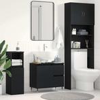 vidaXL Badkamer Wastafel Kast Zwart Eiken 65x33x60 cm, Huis en Inrichting, Verzenden, Nieuw