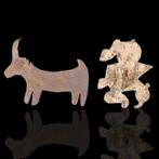 Oud-Romeins Paar bronzen dierenvotieffiguren (Zonder