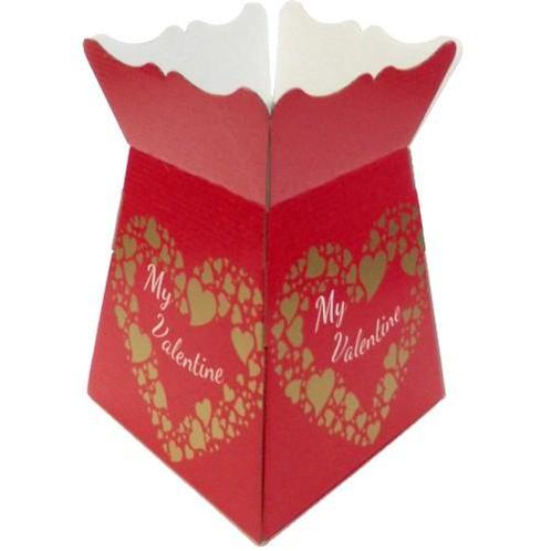 Euro bouquet box valentines script red/gold x 25pcs, Hobby en Vrije tijd, Knutselen, Nieuw