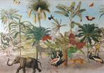 Exclusief Aziatisch katoenen paneel met luipaarden,, Antiek en Kunst
