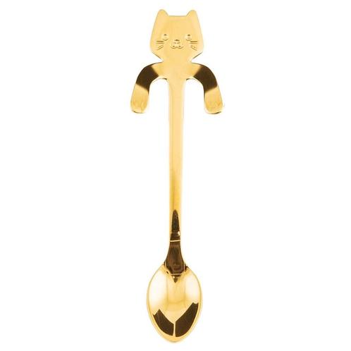 Fako Bijoux® - Theelepel / Koffielepel Hangende Kat -, Huis en Inrichting, Keuken | Bestek, Verzenden