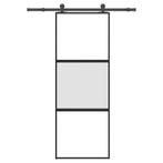 vidaXL Schuifdeur met beslag 76x205 cm gehard glas en, Doe-het-zelf en Bouw, Deuren en Vliegenramen, Verzenden, Nieuw