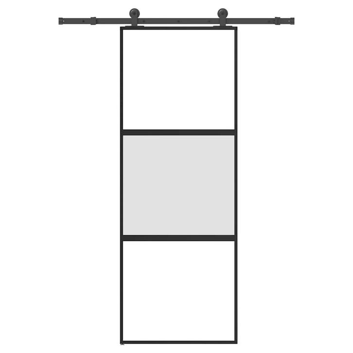 vidaXL Schuifdeur met beslag 76x205 cm gehard glas en, Doe-het-zelf en Bouw, Deuren en Vliegenramen, Nieuw, Verzenden