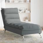 vidaXL Massage chaise longue met kussens stof donkergrijs, Verzenden, Nieuw