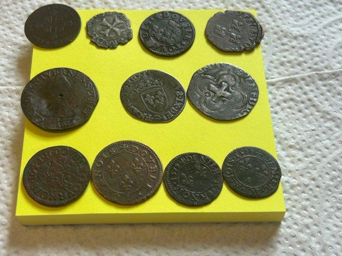 France. Lot van 11 munten, 1560/1608 (Sans Prix de Réserve), Postzegels en Munten, Munten | Europa | Niet-Euromunten