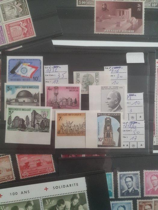 België - Verzameling van SM/Moderne waarden op kaarten, niet, Timbres & Monnaies, Timbres | Europe | Belgique