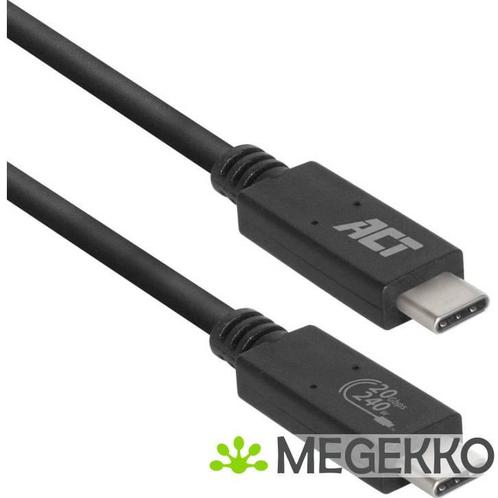 ACT USB4 20Gbps Aansluitkabel C Male - C Male 1 Meter USB-IF, Computers en Software, Overige Computers en Software, Nieuw, Verzenden
